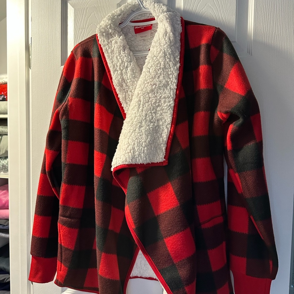 NWT Checkered fur inside jacket